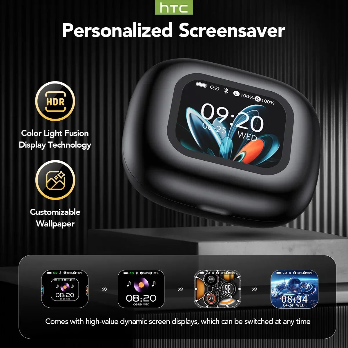 HTC NE27 Bluetooth Earphone AI Translation Earbuds OWS Sport Headphone Touch Screen Ultra Long Battery Life Wireless Headphone