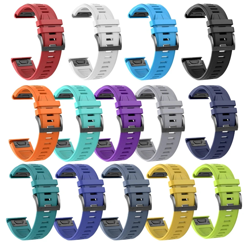 Sport Silicone Strap for Garmin Descent G2 G1 Mk3i Mk2 Mk1/Fenix 8 Pro E 7 7X 6 6X 5 5X/Epix Soft Bracelet 22/26mm Quickfit Band