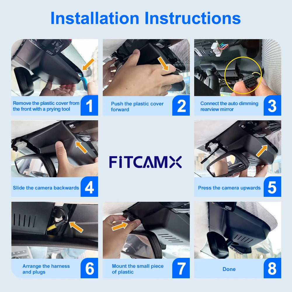 FITCAMX 4K Dashcam for Kia Niro & Niro EV 2017-2024, WIFI APP Connected Car Camera Driving Recorder for Kia Sorento 2021-2025