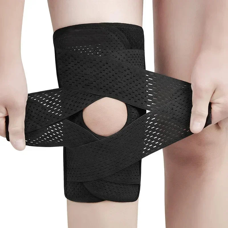 1PCS for Men&Women Elastic Sports Kneepad Four Generations Joint Support Pressure Knee Pads Fitness Brace Protector Black