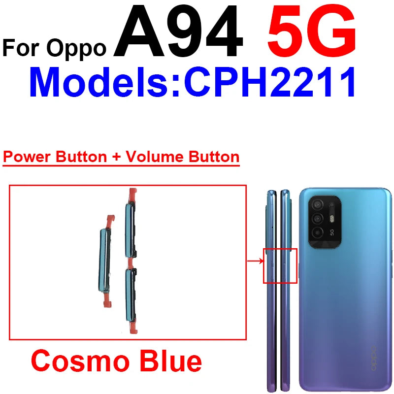 Volume Pwoer Side Button For OPPO A93 A94 A95 4G 5G Up Down Volume ON OFF Power Switch Side Keys Flex Cable Repair Parts