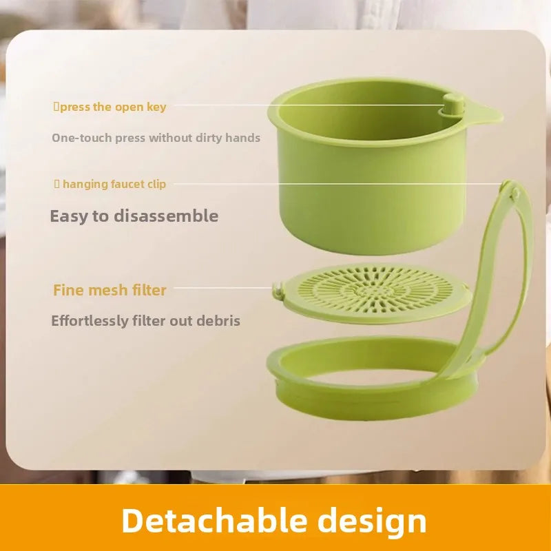 Hanging Drain Basket - Foldable Kitchen Sink Strainer, Multi-Color Over-the-Sink Drain Colander, Space-Saving Vegetable/Fruit Dr