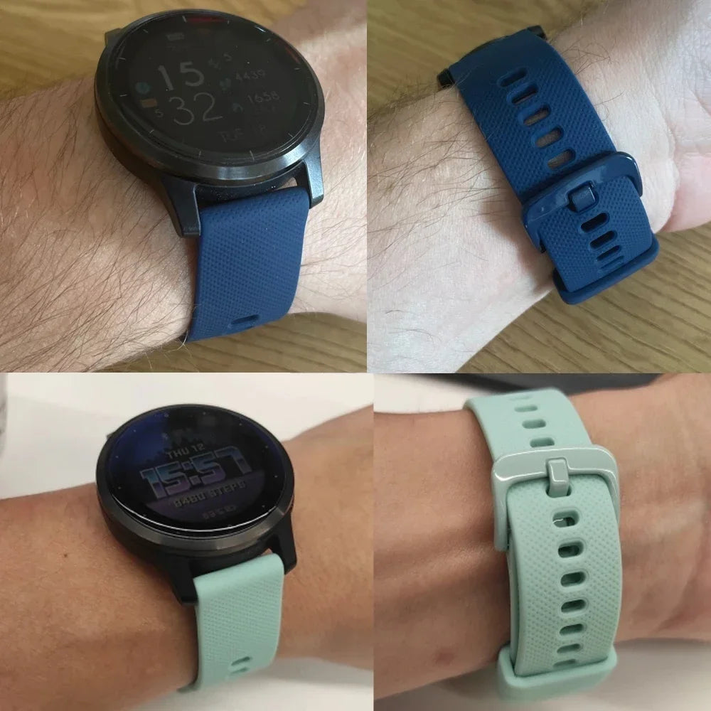 Sport 20 22mm Silicone Strap For Garmin Venu 4 45mm/Forerunner 165 265 570 Bands For Garmin Vivoactive 6 5 4/Venu 3 Sq2 Bracelet
