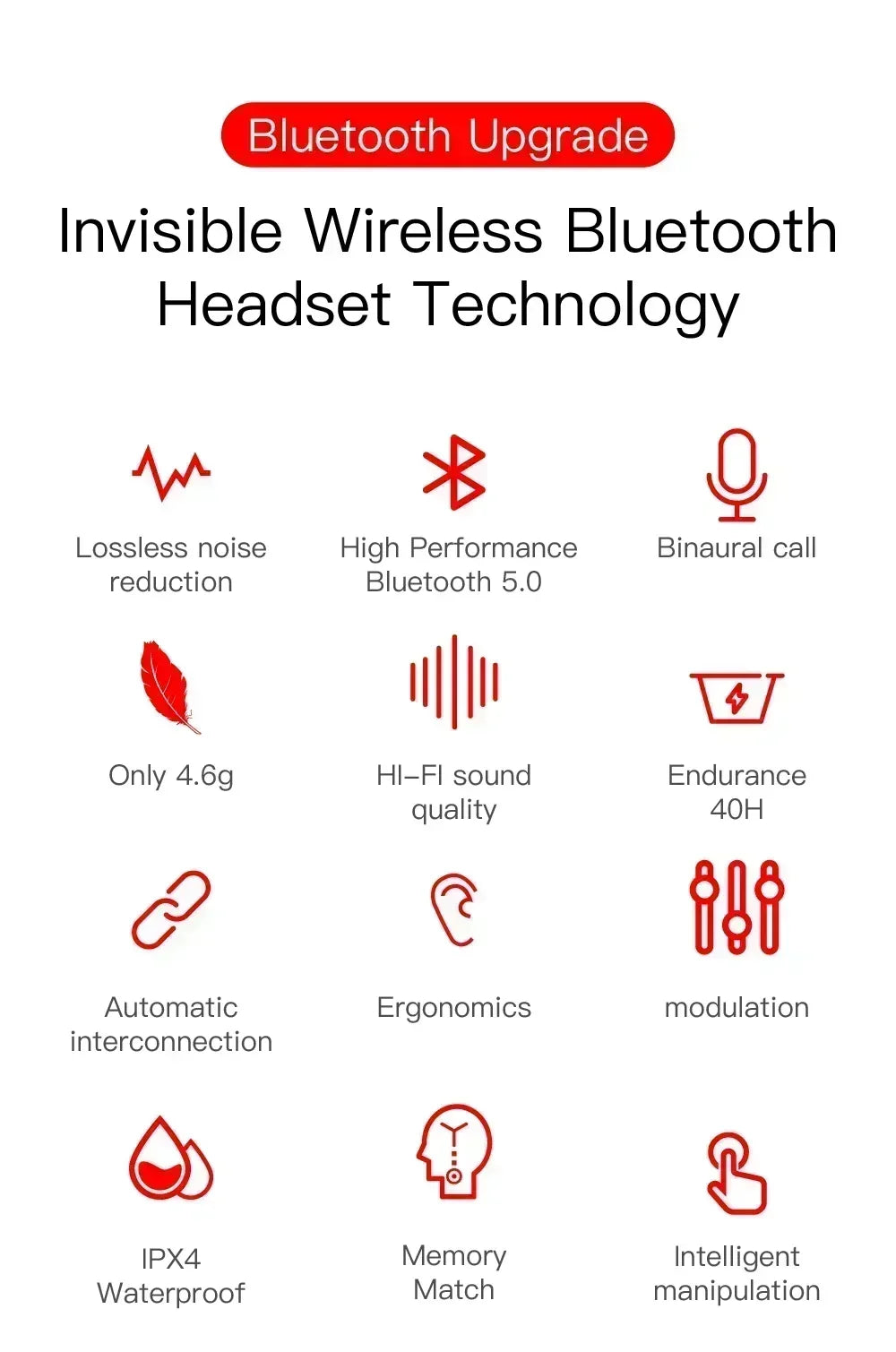TWS E6S Bluetooth Earphones Wireless bluetooth headset Noise Cancelling Headsets With Microphone Headphones
