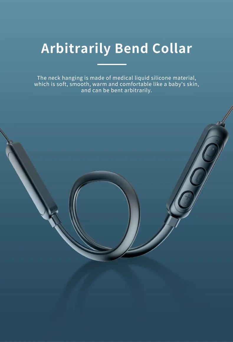 Wireless 9D Bluetooth Headset NeckHanging Stereo Noise Reduction Universal 5.0 Sports Headset Microphone