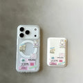 Korean Ins Cute Cartoon Rabbit with Magsafe Card Holde Magnetic Stand Phone Case For iPhone 17 16 Pro 15 17  Pro Max 14 13 Cover