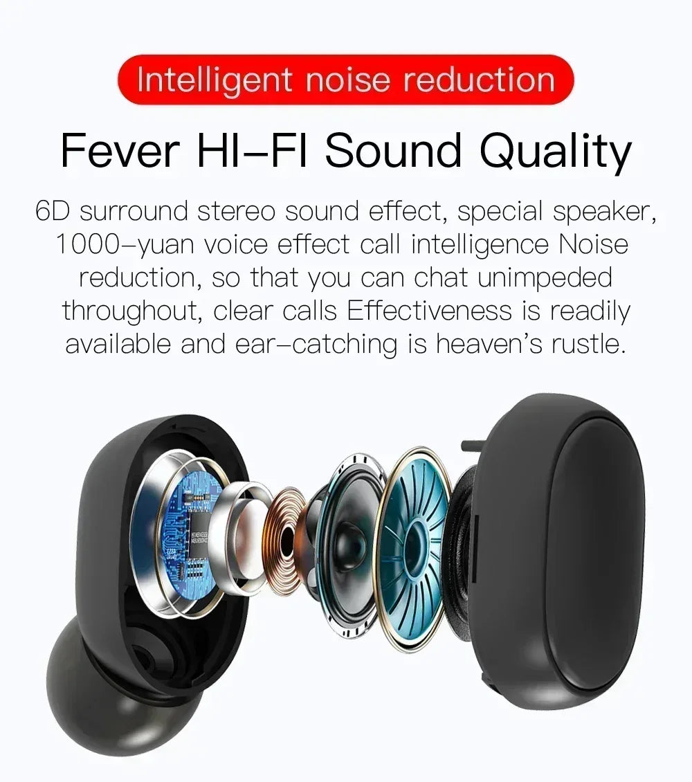 TWS E6S Bluetooth Earphones Wireless bluetooth headset Noise Cancelling Headsets With Microphone Headphones