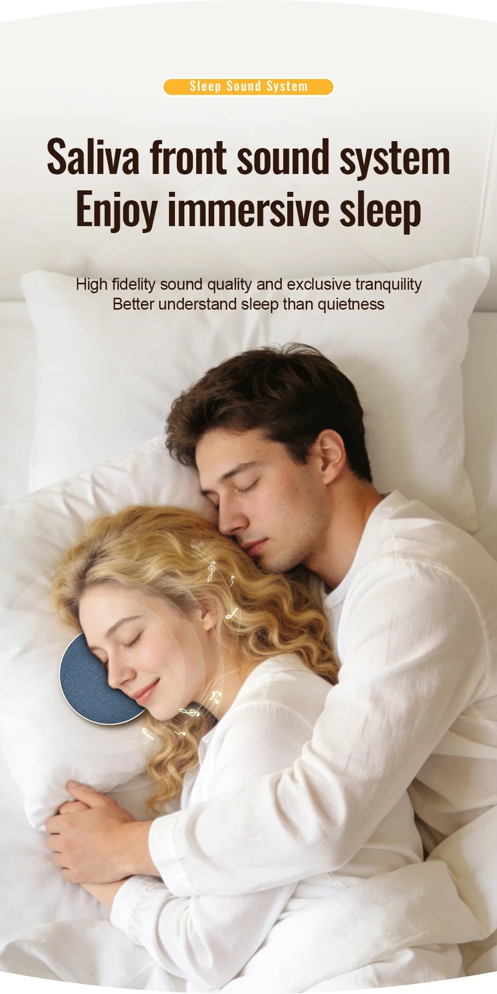 Mini Under Pillow Sleep Speaker Bluetooth 5.4 Hi-Fi Dynamic Sound Wireless Music Player Home Sleep Sound Equipment For Bedside