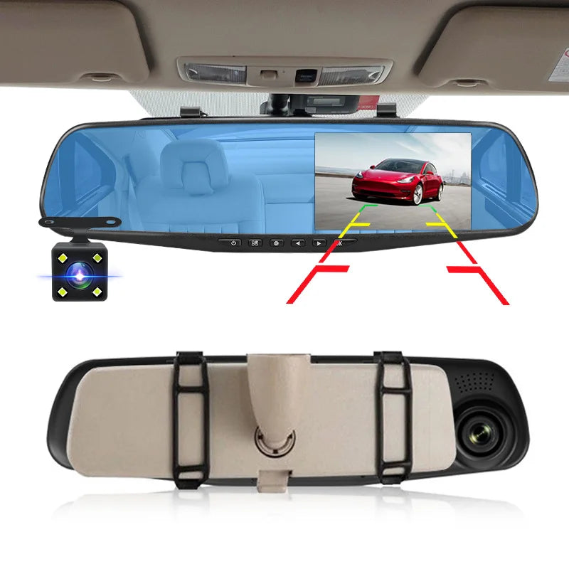 4.3 Inch 1080P Dual camera Dash Cam For Cars Optional 1080P Rear Car Camera Night Vision Loop Recording Wide Angle Car DVR Came