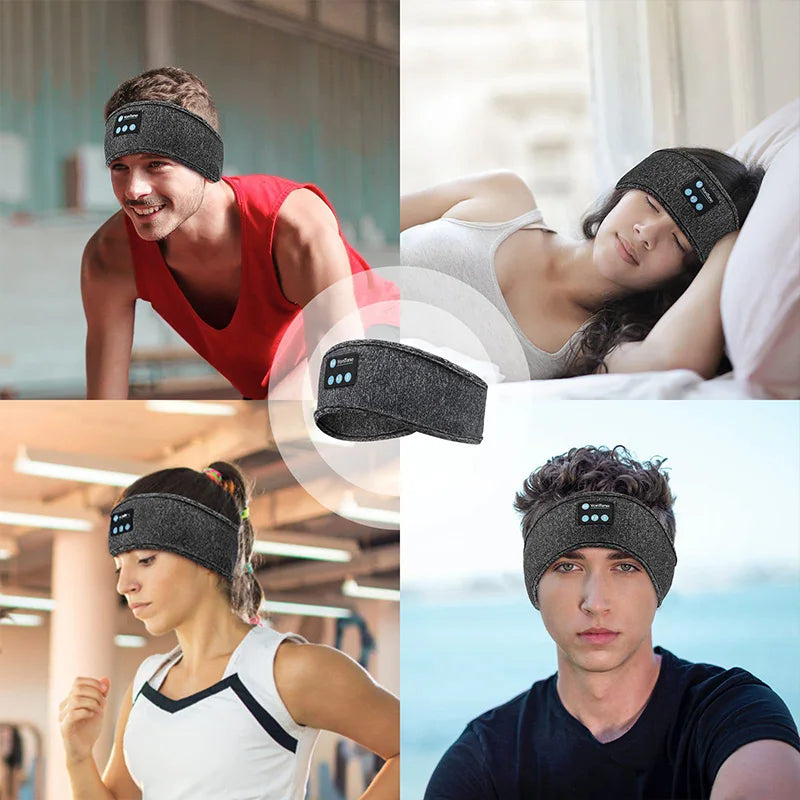 Bluetooth Headband Headphones Wireless Music Sports Hairband Running Fitness Sweatband Earphones Soft Sleeping Eye Mask Headset