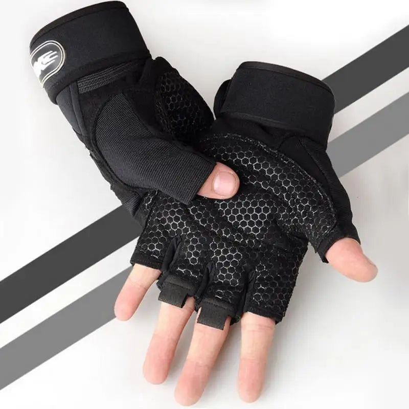 Gym Fitness Heavyweight Training Gloves Men women Sports Body Building Half Finger Non-Slip Gloves Wrist Support Weightlifting