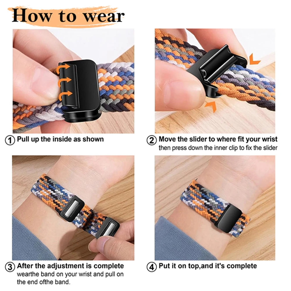 Magnetic Braiede Nylon Loop Band for HUAWEI watch GT 6 pro 46mm elastic Accessories Bracelet correa gt6 gt5 22mm watch straps
