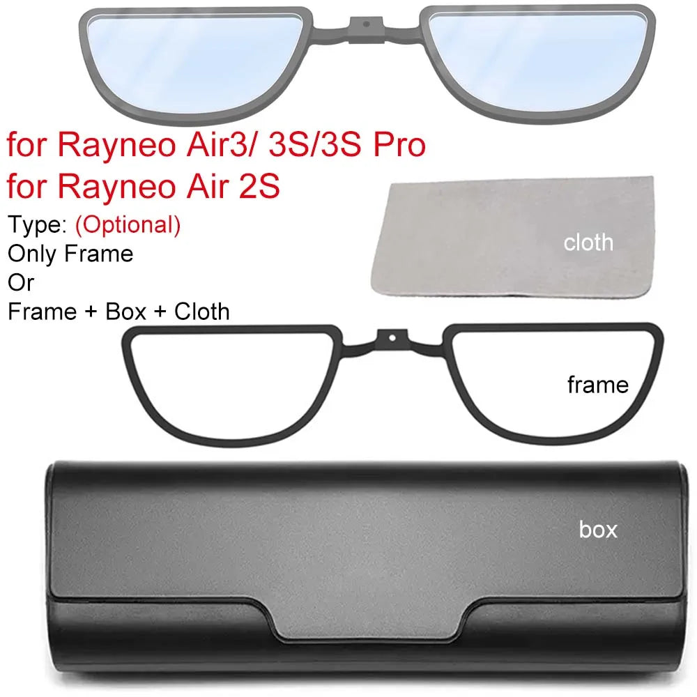 Myopia Lenses Frame for Rayneo Air 4/ Air4 Pro/ Air3/ 3S/ 3S Pro/Air 2S Glasses Frames Box Cloth AR Smart Glasses Accessories
