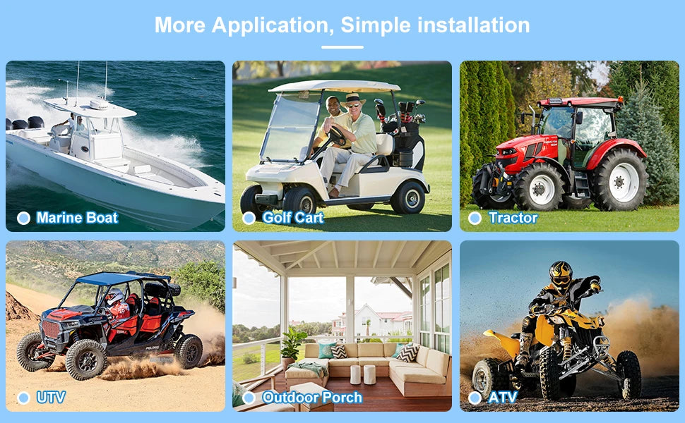 Herdio 4 Inch Waterproof Bluetooth Marine Speakers (2 Pack) - Surface Mount Heavy Duty Audio for Boats, Golf Carts, ATV, UTV,