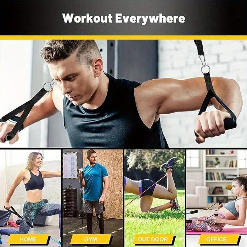 11Pcs Resistance Bands Set Bodybuilding Exercise Equipment Fitness Elastic Rope Strength Training Tensioner Workout Expander