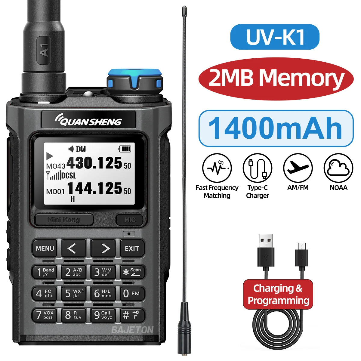 Quansheng UV-K1 L Mini Walkie Talkie Multi Band  Transceiver Wireless Copy Frequency AM FM NOAA Upgrade UV-K5 (8) UV-K6