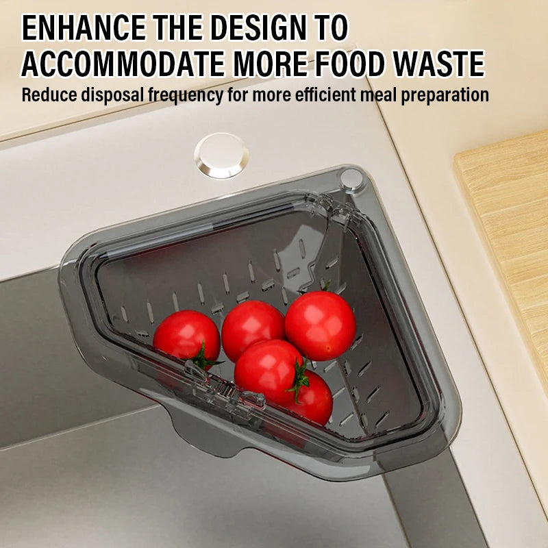 Triangle Magnetic Sink Drain Basket Hanging Vegetable Fruit Drainage Strainer Kitchen Filter Accessories Food Waste Collector