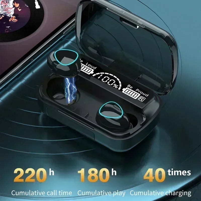 New TWS Bluetooth Earphones Handfree LED Dispay Headphones Bluetooth HiFi Stereo Music Wireless Earbuds for all smartphones