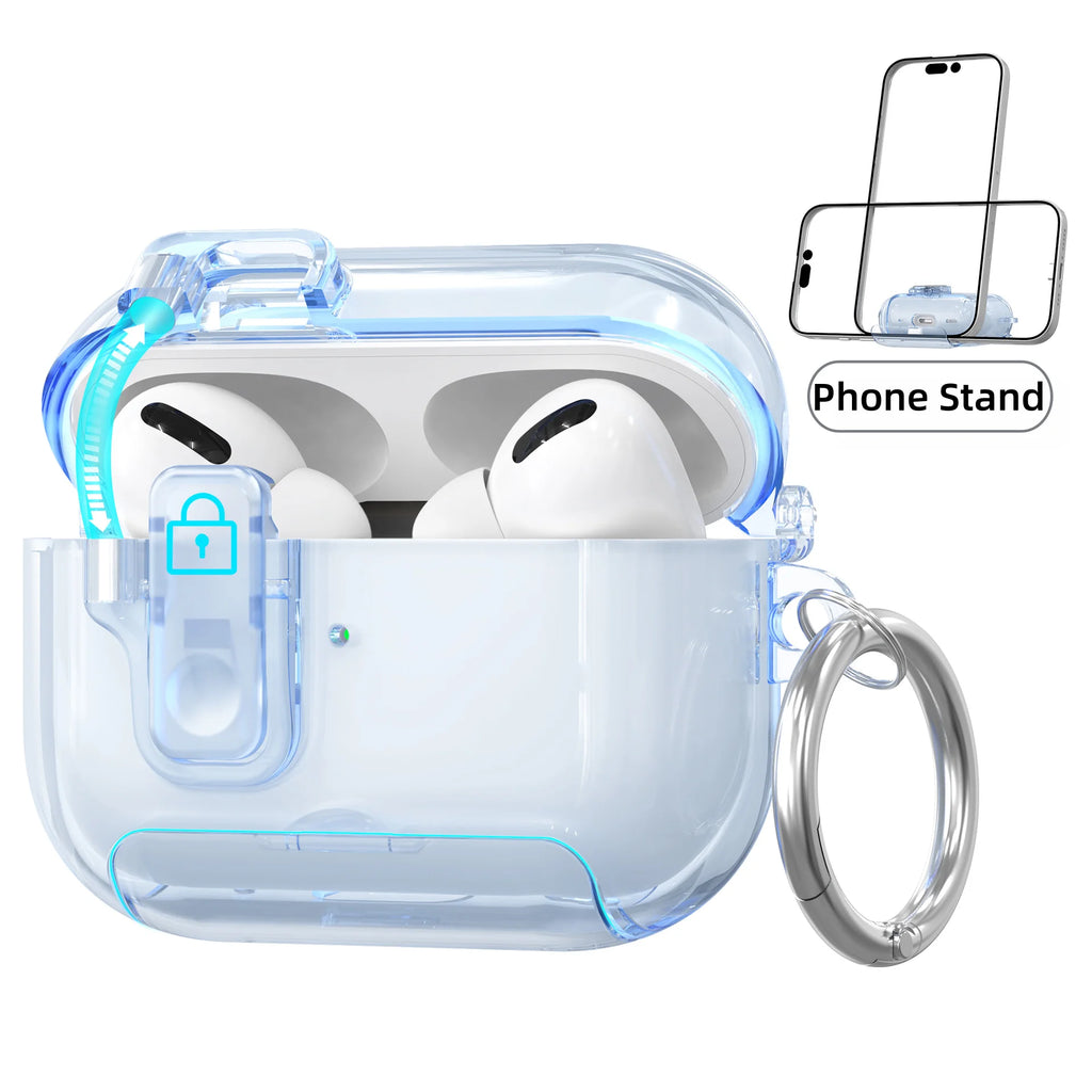 for AirPods Pro 3 Case with Phone Holder For AirPods Pro 3 Case Automatic Magnetic Lock with Cleaning Kit Case for AirPods Pro 3