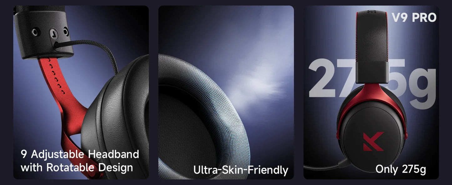 MCHOSE V9 Pro 7.1 Esports Headphones Head Mounted Four Mode Gaming Bluetooth C-Media Processor Computer with Microphone 2000mAh