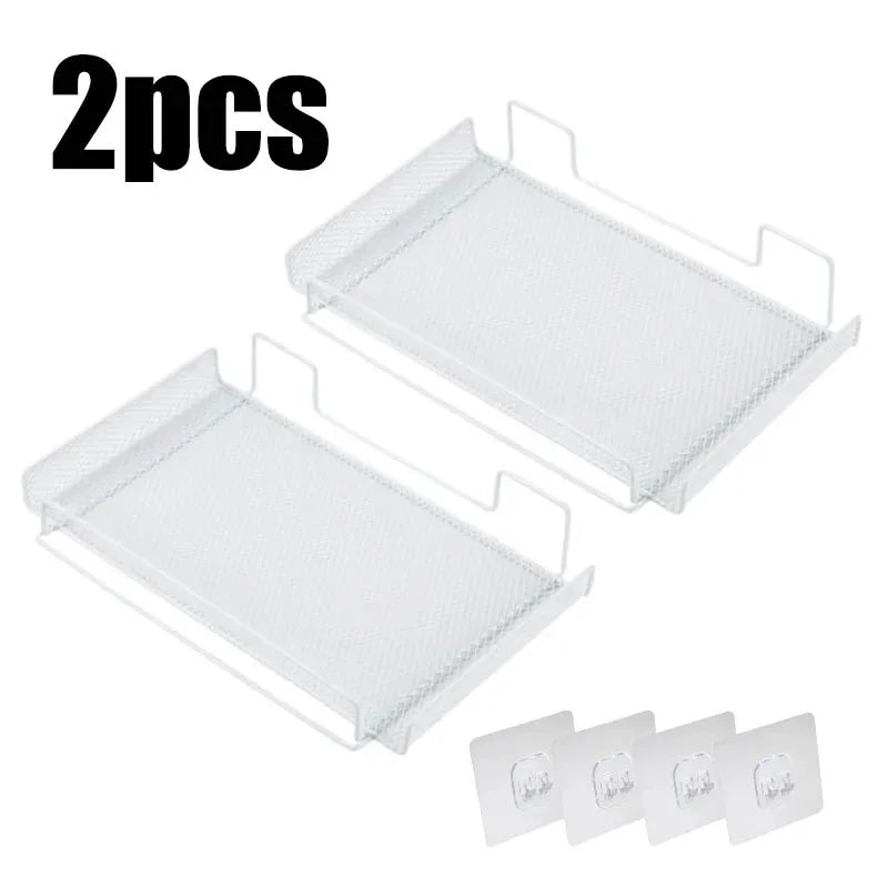 Self-adhesive Shelf Wall-mounted No-drill Storage Box  Kitchen SpiceDrying Rack Shelf for Dish Wall Router Rack TV Set-top Box