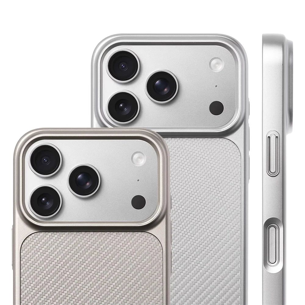 Luxury Business Carbon Fiber Pattern Hard PC Magnetic Case For iPhone 17 16 15 Pro Max For Magsafe Wireless Charging Matte Cover