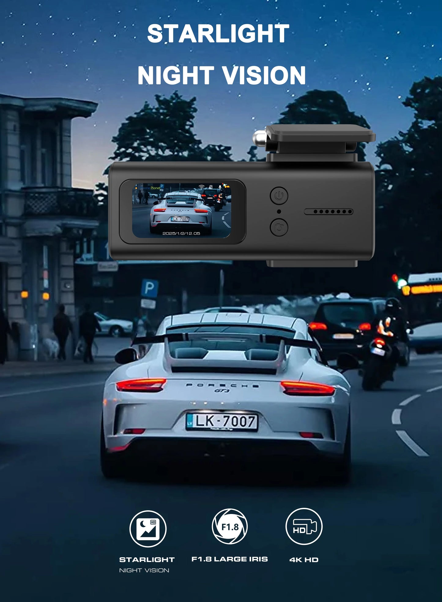 The New Style Dash Cam 4K UHD Recording Car Camera DVR Night Vision Video Recorder WDR G sensor Night Vision Hidden Dashcam