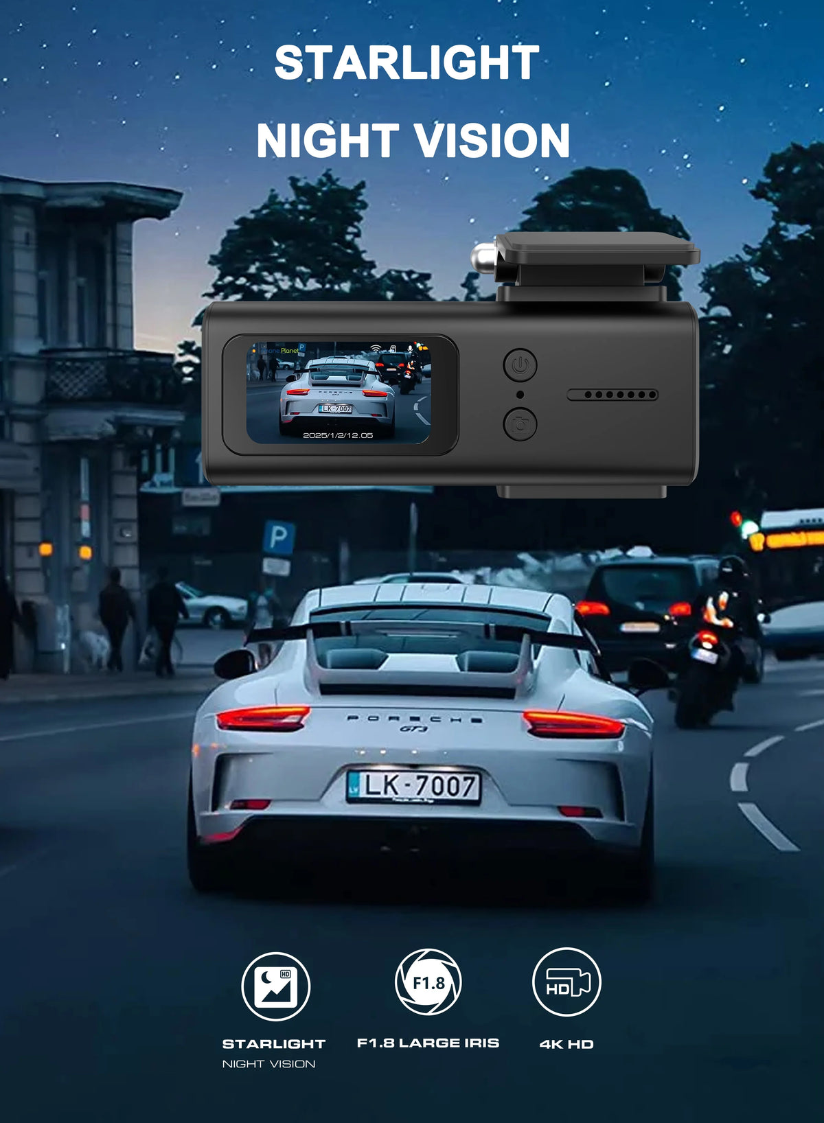 The New Style Dash Cam 4K UHD Recording Car Camera DVR Night Vision Video Recorder WDR G sensor Night Vision Hidden Dashcam
