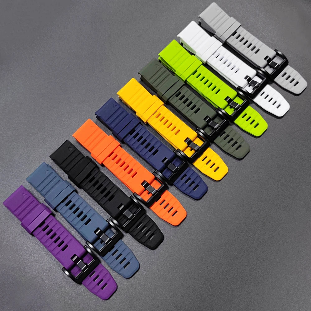 Sport Silicone Strap for Garmin Descent G2 G1 Mk3i Mk2 Mk1/Fenix 8 Pro E 7 7X 6 6X 5 5X/Epix Soft Bracelet 22/26mm Quickfit Band