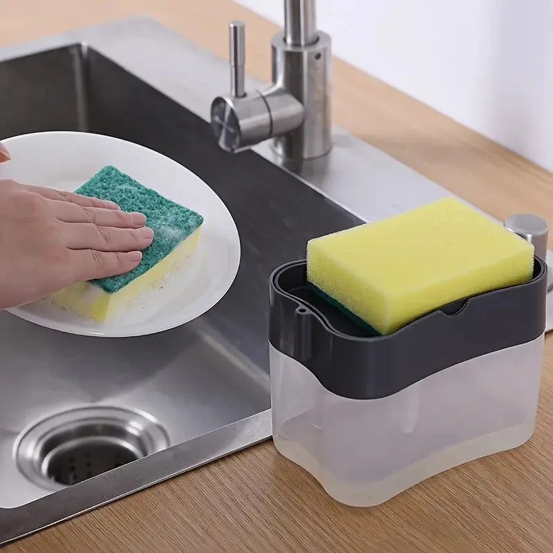 Dishwashing detergent press, automatic liquid dispenser, kitchen cleaning pot, soap brush, scouring pad, dishwashing soap box