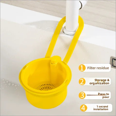 Hanging Drain Basket - Foldable Kitchen Sink Strainer, Multi-Color Over-the-Sink Drain Colander, Space-Saving Vegetable/Fruit Dr