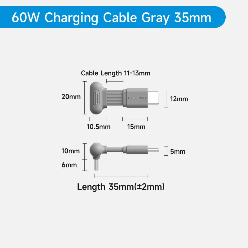 Hagibis USB C Right Angle Cable Short 90 Degree Type-C Power Bank Fast Charging Capsule Cord PD 60W for iPhone 17 Pro Max 16 15
