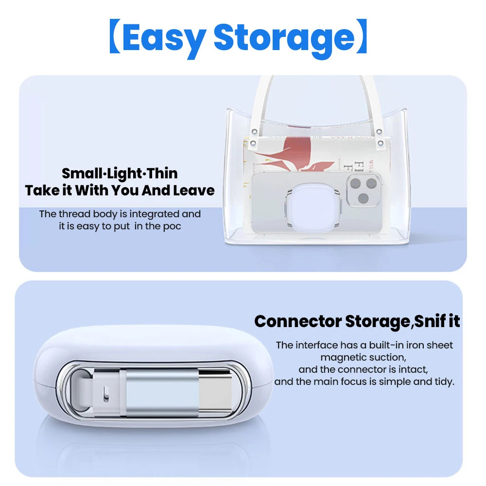 USB C to USB C Cable 100W for iPhone 16 15 Plus Pro Max Retractable Cable For MacBook iPad Fast Charger Cable Charger Data Wire