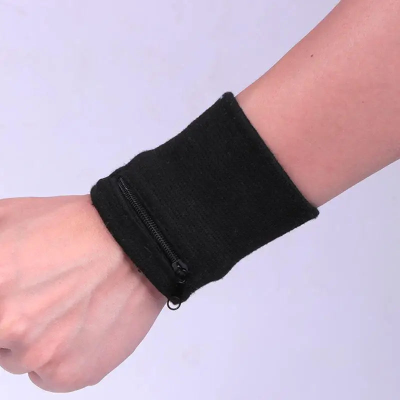 Wristband With Zipper For Storing Keys Change For Absorbing Sweat Wiping Sweat Wrist Guard For Basketball Running Fitness Sports