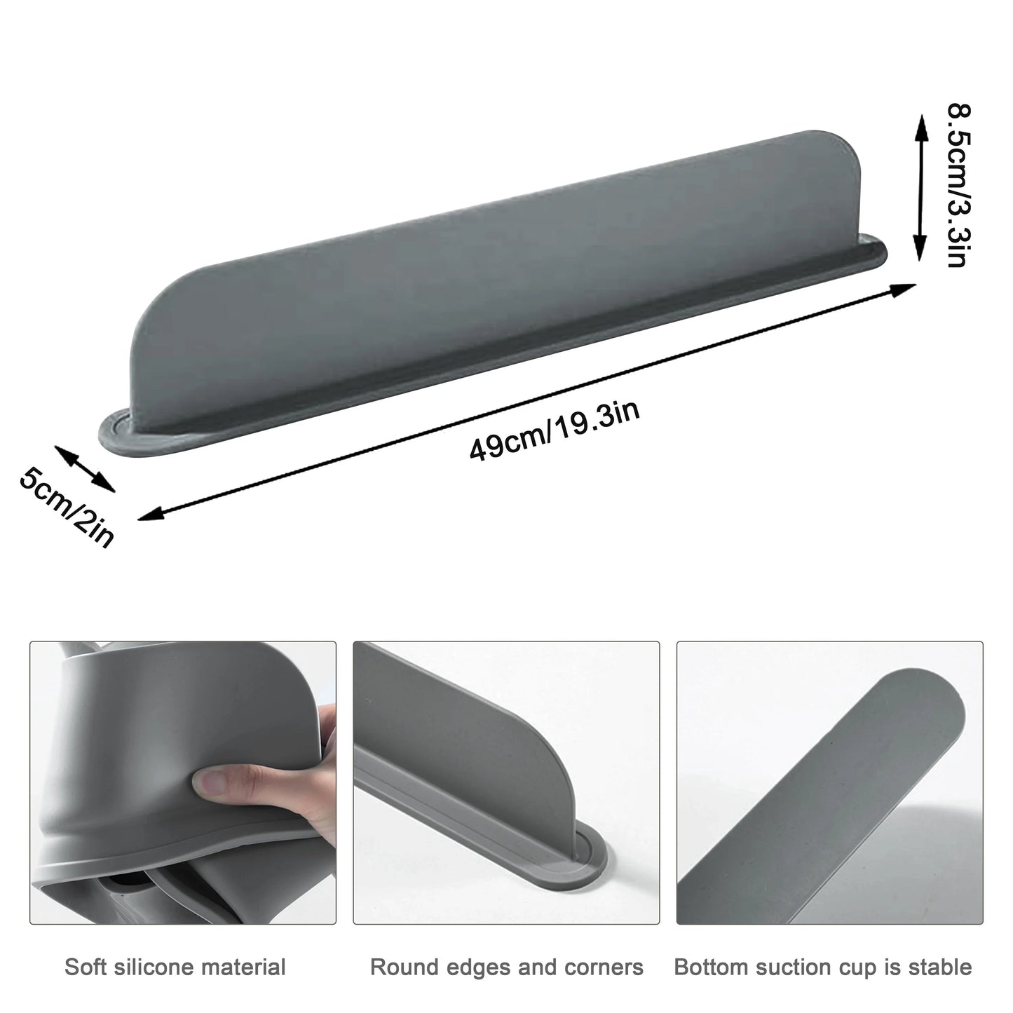 Soft Silicone Kitchen Sink Partition Adhesive Splash Proof Dishwashing And Vegetable Washing Sink Splitter