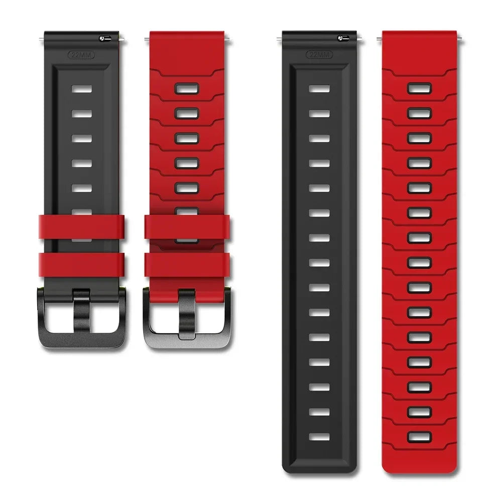 22mm Two-Tone Silicone Band Quick Release Strap For Garmin Forerunner 570 47MM 265 255 Music/Venu 4 3 2 45MM Sport Bracelet Belt