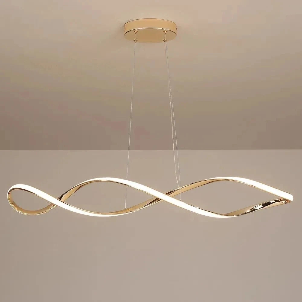 Adjustable Height LED Ceiling Light with Remote Control Modern Kitchen Island Lighting Living Room Illumination