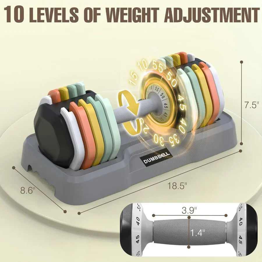 55 lbs Adjustable Dumbbell Set, Adjust Dumbbell Weight for Exercises Dumbbells for Men and Women in Home