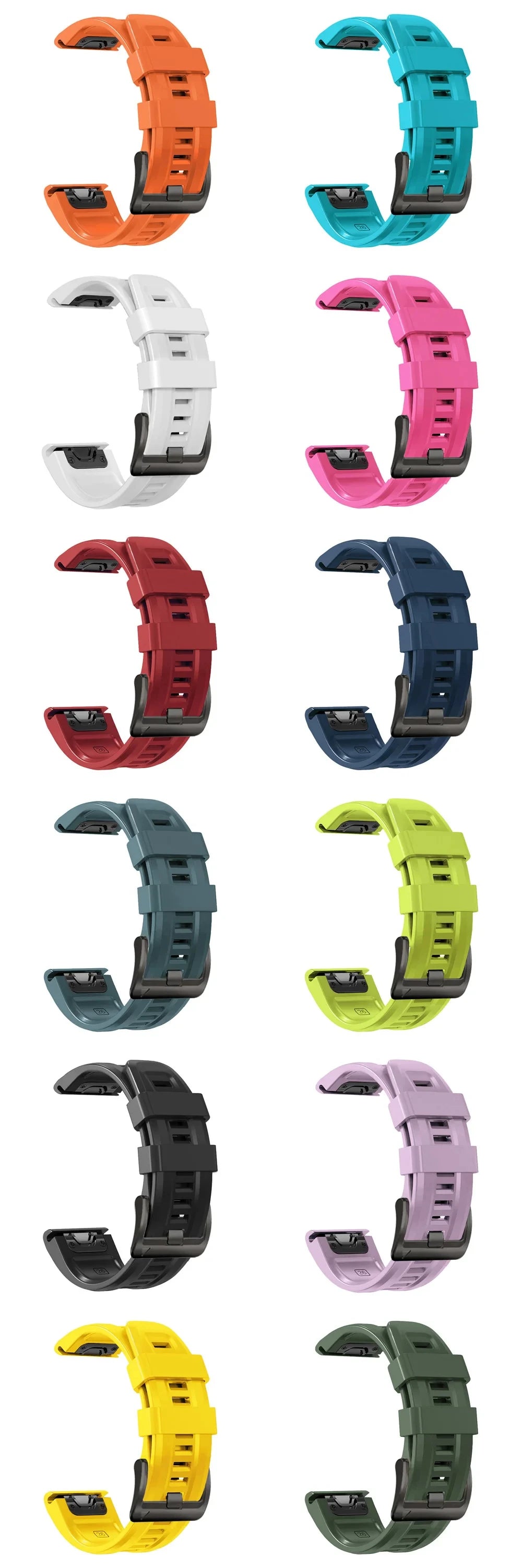 QuickFit 26 22mm Silicone Sport Watch Band for Garmin Fenix 7 7X PRO 6 6X GPS 5 5X Plus 3 HR Epix Pro instinct 2X Strap Bracelet