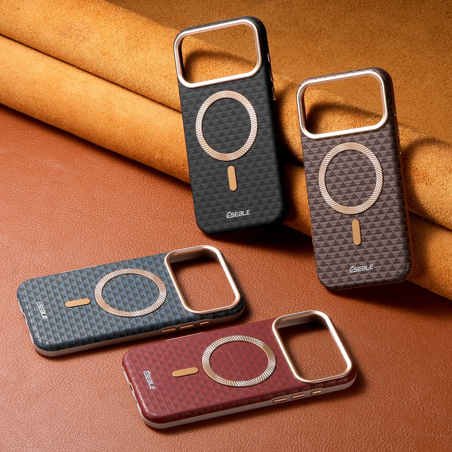 Luxury Business Bitmap Leather Magnetic Phone Case For iPhone 17 16 15 14 13 Pro Max 17Pro 17Air Metal Lens Button Bumpe Cover