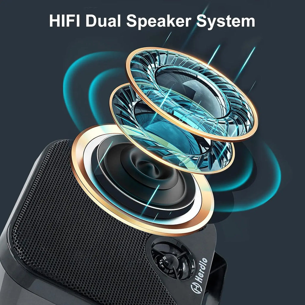 Herdio 4 Inch Waterproof Bluetooth Marine Speakers (2 Pack) - Surface Mount Heavy Duty Audio for Boats, Golf Carts, ATV, UTV,