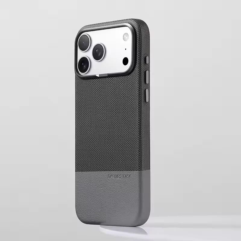 Luxury Business Hit Color Relief Leather Case for IPhone 17 Pro Max 16 15 14 13 for MagSafe Magnetic Shockproof Alloy Lens Cover
