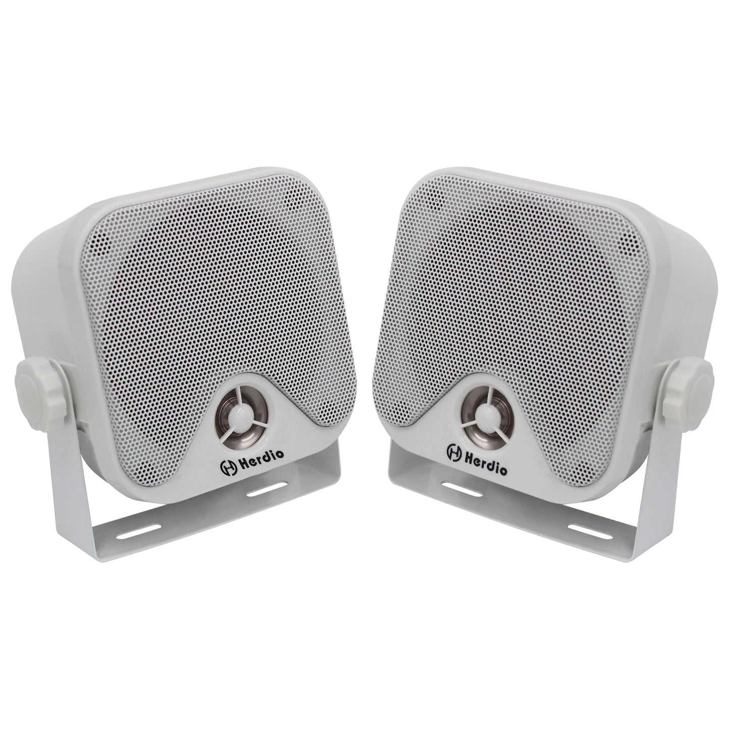 Herdio 4 Inch Waterproof Bluetooth Marine Speakers (2 Pack) - Surface Mount Heavy Duty Audio for Boats, Golf Carts, ATV, UTV,