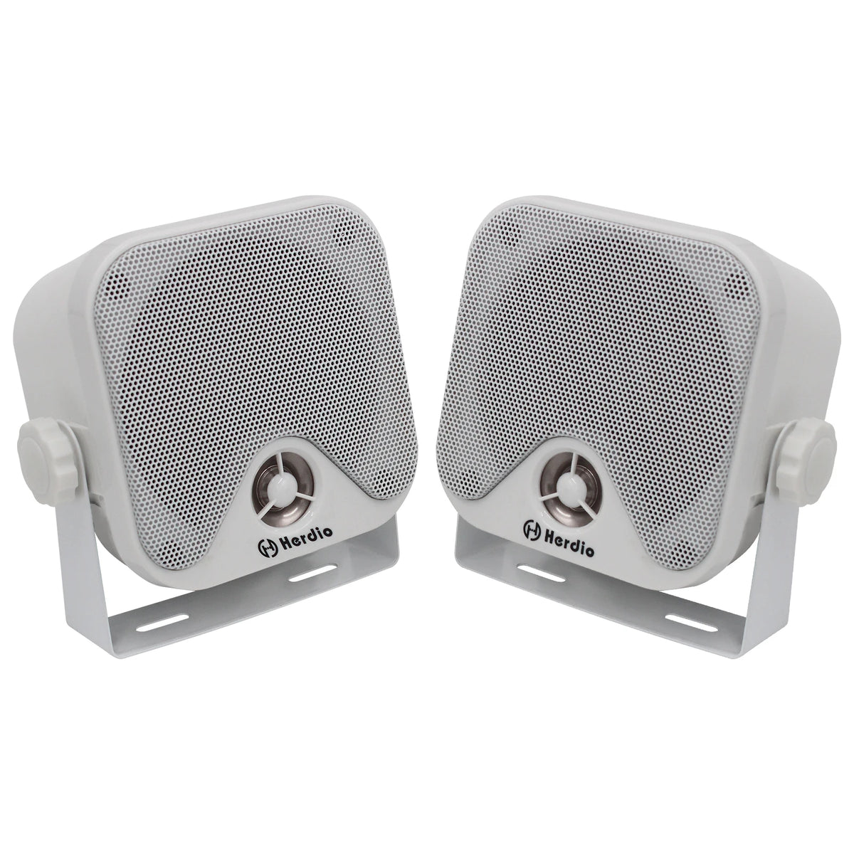 Herdio 4 Inch Waterproof Bluetooth Marine Speakers (2 Pack) - Surface Mount Heavy Duty Audio for Boats, Golf Carts, ATV, UTV,