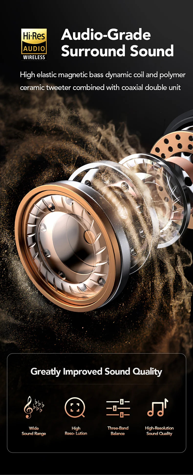 HTC NE27 Bluetooth Earphone AI Translation Earbuds OWS Sport Headphone Touch Screen Ultra Long Battery Life Wireless Headphone