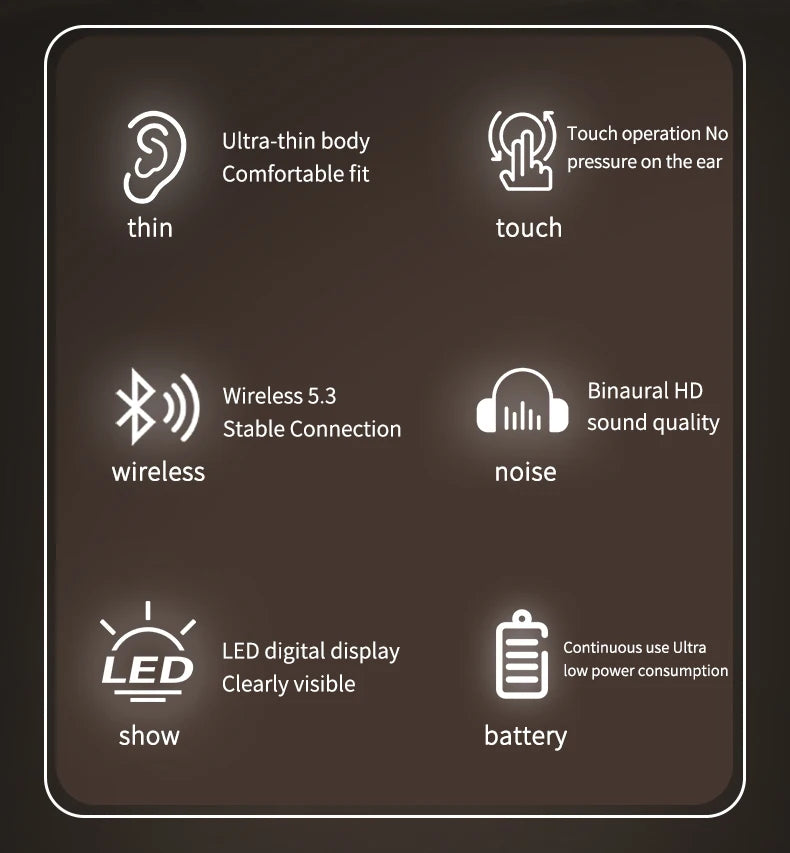 Waterproof Wireless Bluetooth 5.3 Headsets Mini headset Painless Call Noise Cancelling Thin Headphones Fit for Sleeping/Sports