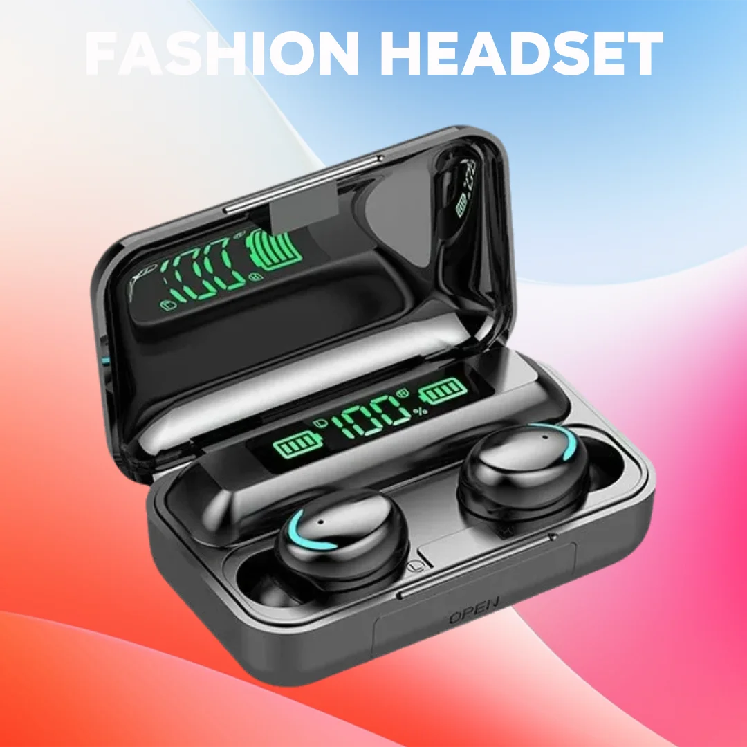F9 Wireless Game Earbuds - TWS Bluetooth Headphones with Digital Display & Large Capacity Charger