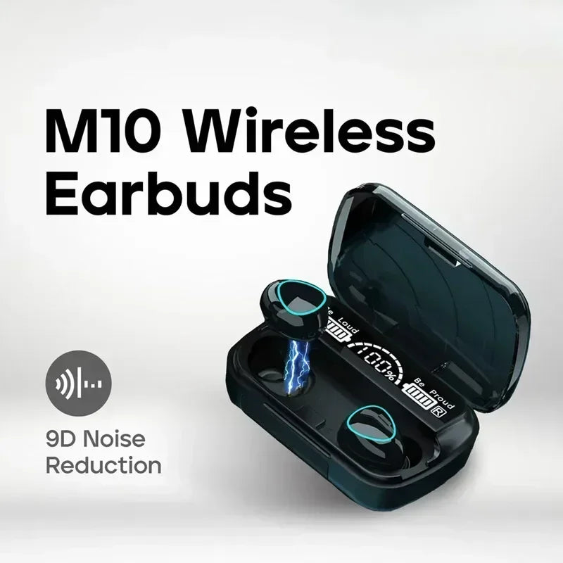Original M10 Wireless Bluetooth Earpods - All-in-One Sports Headphones with Noise Canceling, Stereo Sound & Built-in Microphone
