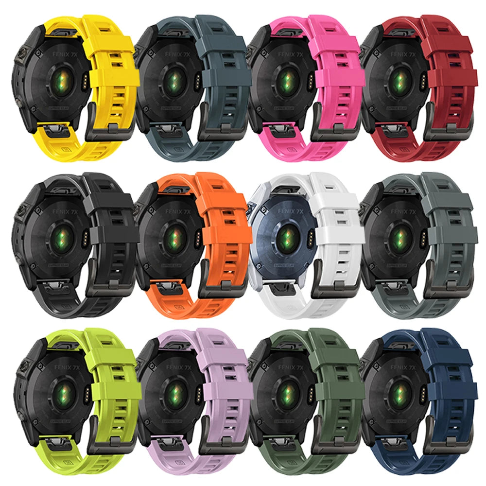 QuickFit 26 22mm Silicone Sport Watch Band for Garmin Fenix 7 7X PRO 6 6X GPS 5 5X Plus 3 HR Epix Pro instinct 2X Strap Bracelet