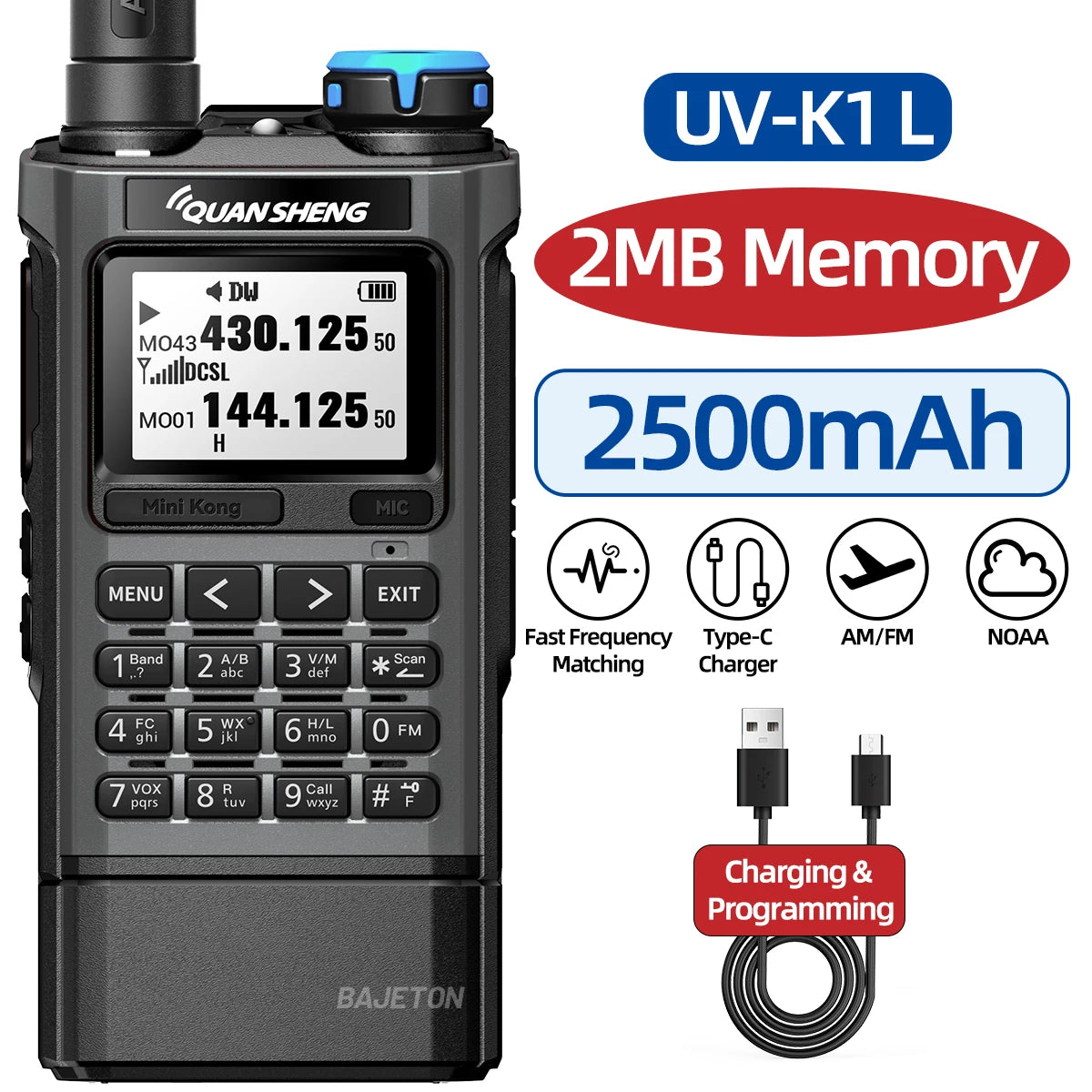 Quansheng UV-K1 L Mini Walkie Talkie Multi Band  Transceiver Wireless Copy Frequency AM FM NOAA Upgrade UV-K5 (8) UV-K6